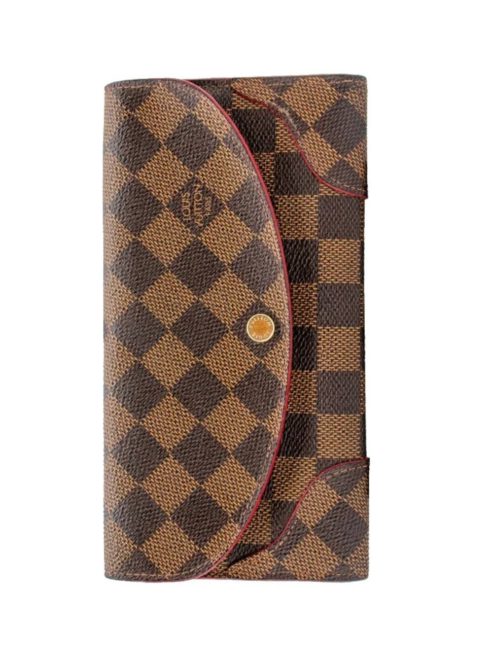LV Damier Ebene Caissa Wallet Cherry Red